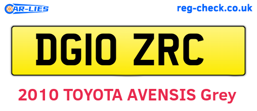 DG10ZRC are the vehicle registration plates.