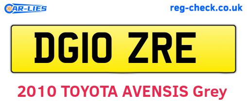 DG10ZRE are the vehicle registration plates.