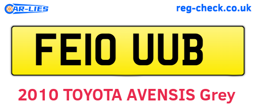 FE10UUB are the vehicle registration plates.