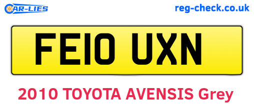 FE10UXN are the vehicle registration plates.