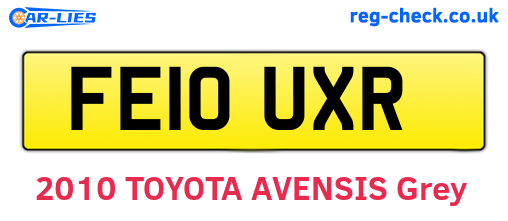 FE10UXR are the vehicle registration plates.