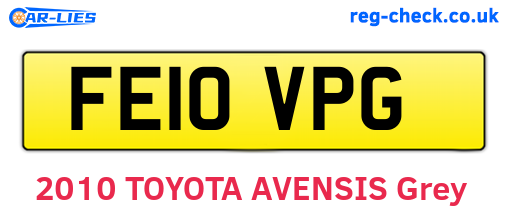 FE10VPG are the vehicle registration plates.