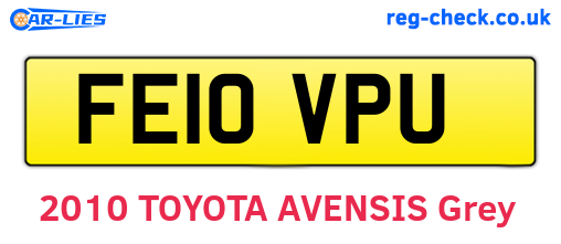 FE10VPU are the vehicle registration plates.
