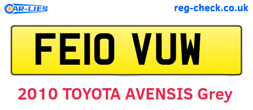 FE10VUW are the vehicle registration plates.