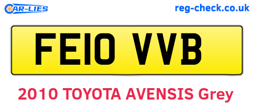 FE10VVB are the vehicle registration plates.
