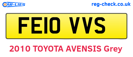 FE10VVS are the vehicle registration plates.