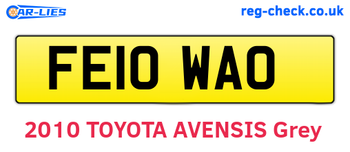 FE10WAO are the vehicle registration plates.