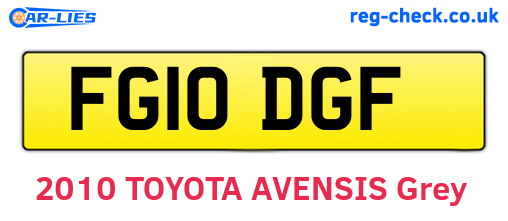 FG10DGF are the vehicle registration plates.