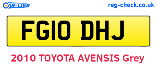 FG10DHJ are the vehicle registration plates.