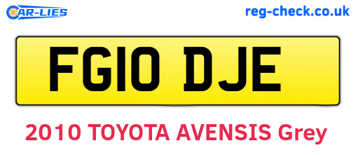 FG10DJE are the vehicle registration plates.