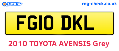FG10DKL are the vehicle registration plates.