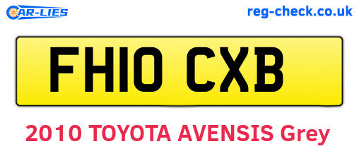 FH10CXB are the vehicle registration plates.