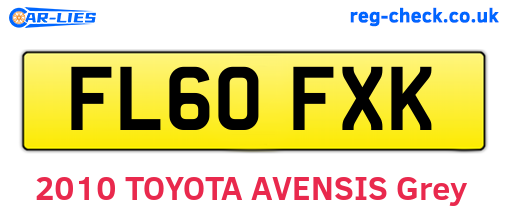 FL60FXK are the vehicle registration plates.