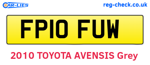 FP10FUW are the vehicle registration plates.