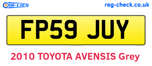 FP59JUY are the vehicle registration plates.