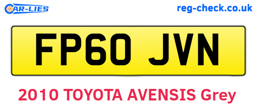 FP60JVN are the vehicle registration plates.