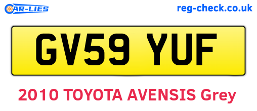 GV59YUF are the vehicle registration plates.