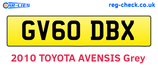 GV60DBX are the vehicle registration plates.