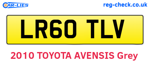 LR60TLV are the vehicle registration plates.