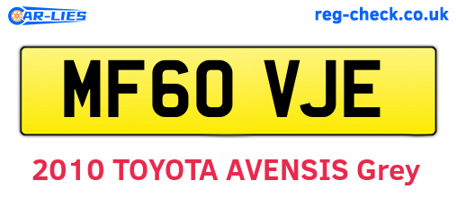 MF60VJE are the vehicle registration plates.