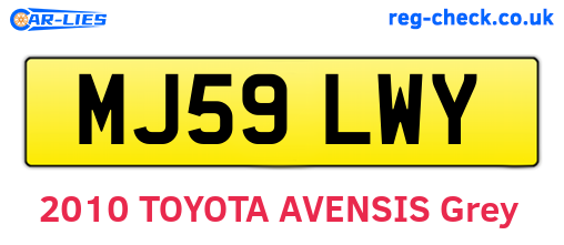 MJ59LWY are the vehicle registration plates.