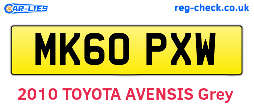 MK60PXW are the vehicle registration plates.