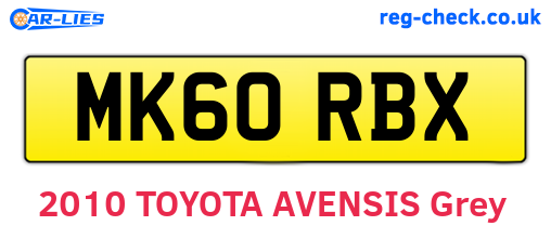 MK60RBX are the vehicle registration plates.