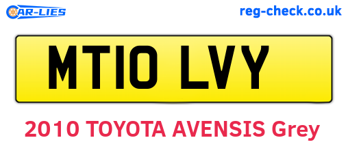 MT10LVY are the vehicle registration plates.