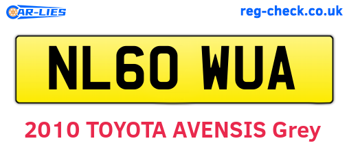 NL60WUA are the vehicle registration plates.