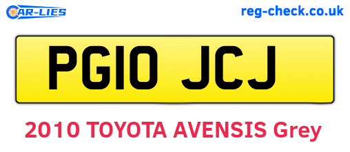 PG10JCJ are the vehicle registration plates.