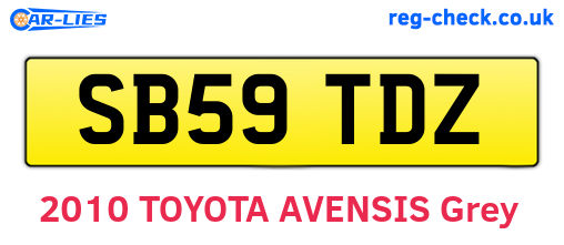 SB59TDZ are the vehicle registration plates.