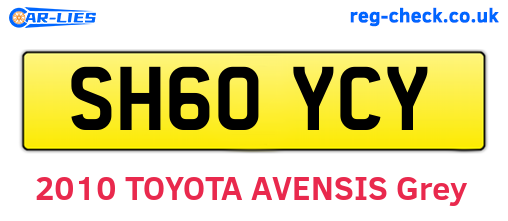 SH60YCY are the vehicle registration plates.