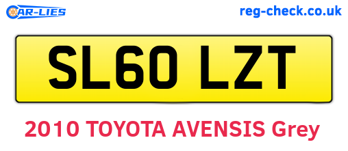 SL60LZT are the vehicle registration plates.