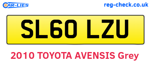 SL60LZU are the vehicle registration plates.