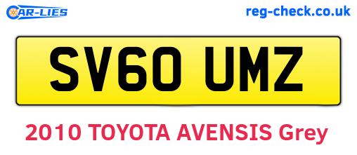 SV60UMZ are the vehicle registration plates.