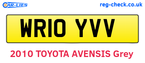 WR10YVV are the vehicle registration plates.