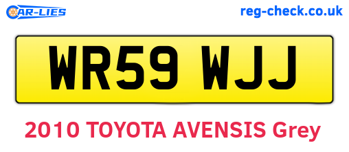 WR59WJJ are the vehicle registration plates.