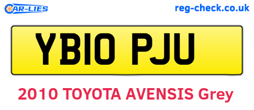YB10PJU are the vehicle registration plates.