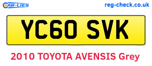 YC60SVK are the vehicle registration plates.