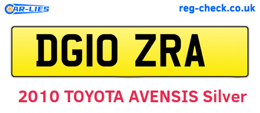 DG10ZRA are the vehicle registration plates.