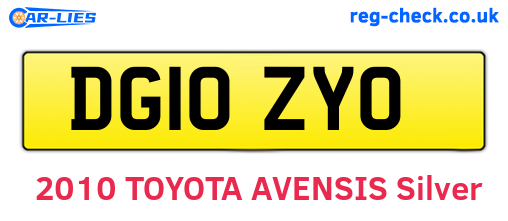 DG10ZYO are the vehicle registration plates.