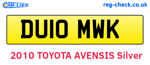 DU10MWK are the vehicle registration plates.