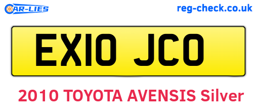 EX10JCO are the vehicle registration plates.