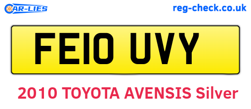FE10UVY are the vehicle registration plates.