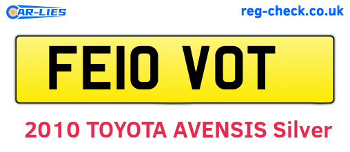 FE10VOT are the vehicle registration plates.