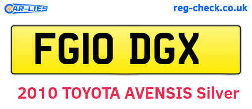 FG10DGX are the vehicle registration plates.
