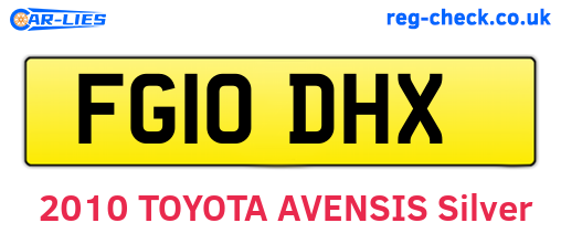 FG10DHX are the vehicle registration plates.