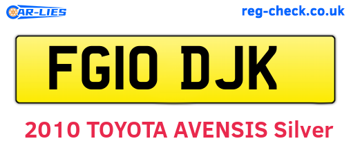 FG10DJK are the vehicle registration plates.