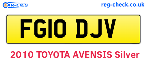 FG10DJV are the vehicle registration plates.