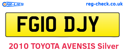 FG10DJY are the vehicle registration plates.